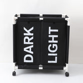 Kuber Industries Laundry Basket For Clothes|Foldable Laundry Hamper|Basket For Toys, Dirty clothes, Storage "60 LTR"-Pack of 2 (Black)